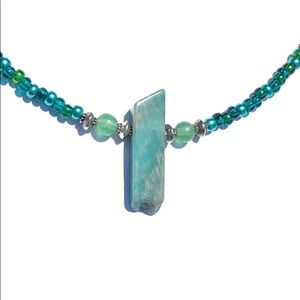 Beaded Aventurine And Amazonite Necklace